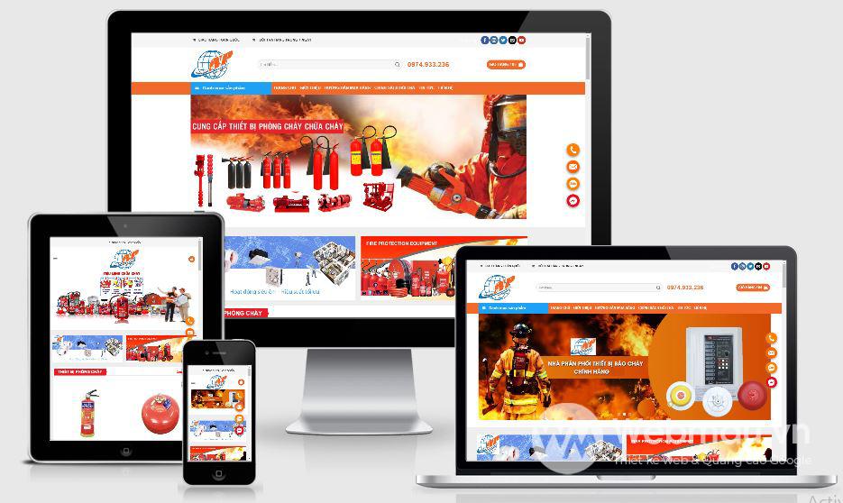 Thiết kế web bán thiết bị phòng cháy chữa cháy giá tốt